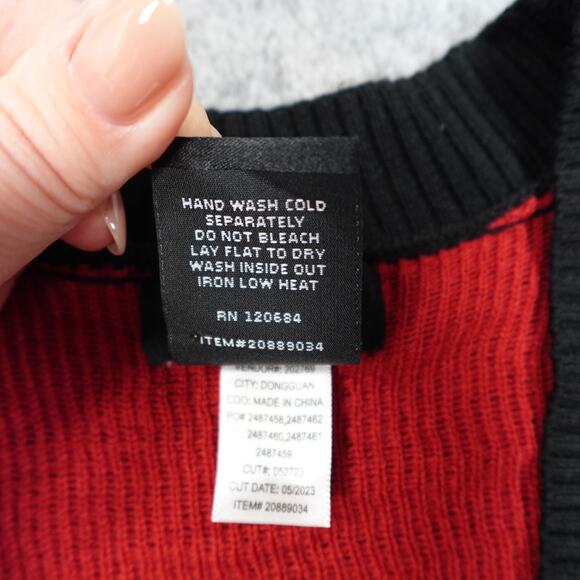 Social Collision Sweater Womens Small Oversized Cardigan Skeleton Goth Grunge - Picture 3 of 8